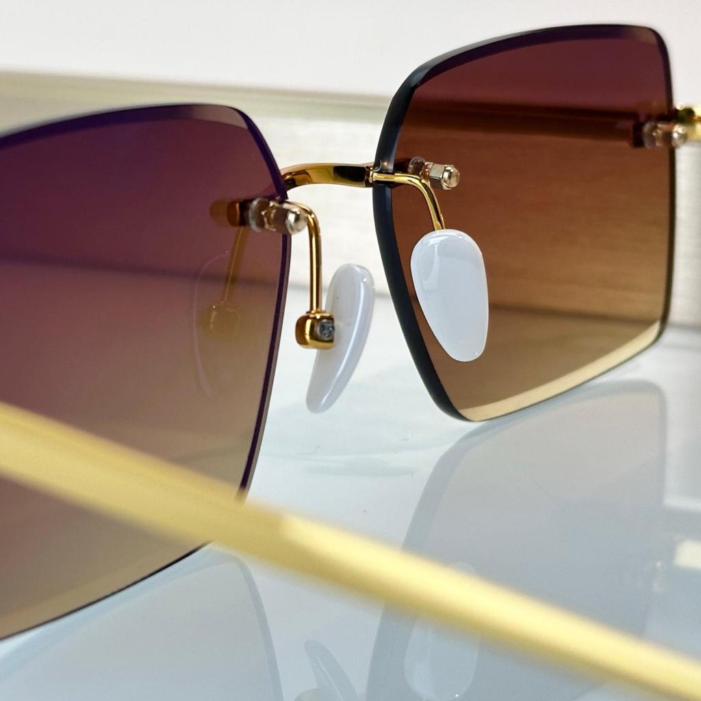Unisex Luxury Frameless Square Sunglasses - Versatile Metal Fashion for Parties and Photos