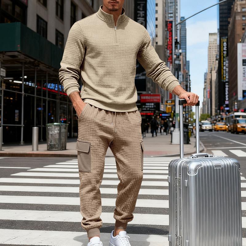 Herbst- und Winter Herren Locker Lässig Pendeln Outdoor Arbeitskleidung Sport Sweatshirt Set