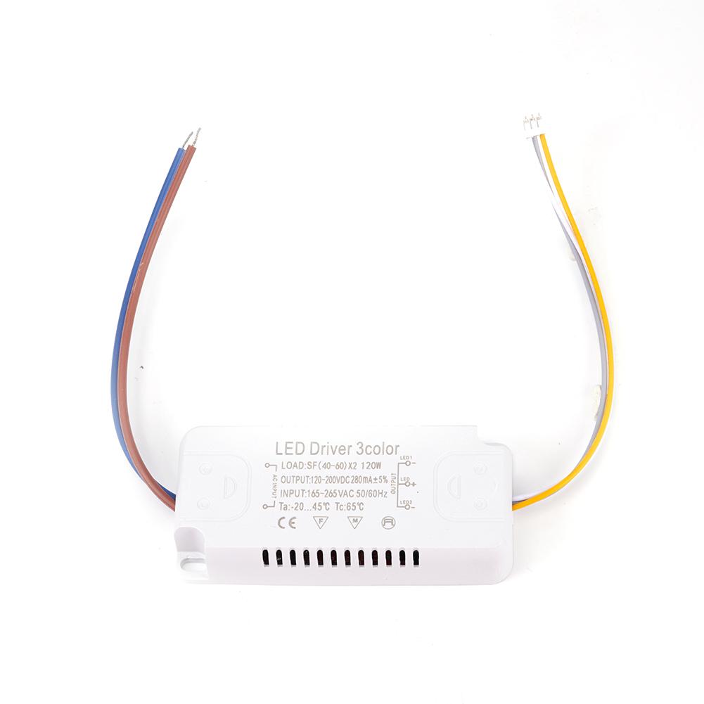 3 Colors LED Driver 260-280mA Transformer 8-24Wx2 20-40Wx2 30-50Wx2 40-60Wx2 50-70Wx2 For Ceiling-Light Chandelier Replacement