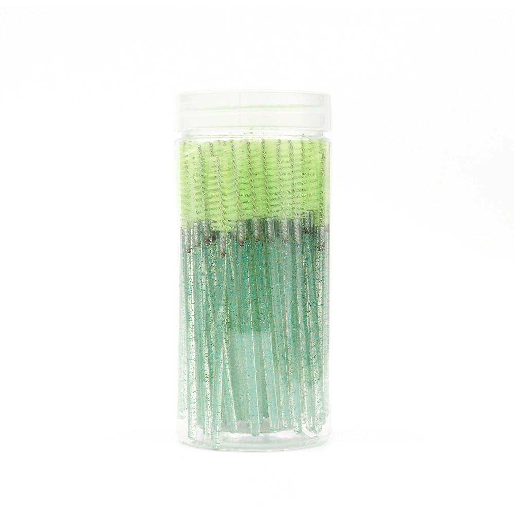 50 Pièces Brosses Jetables pour Extensions de Cils Sourcils Cils Goupillons Baguettes de Mascara Avec Étui de Rangement Outils de Maquillage de Beauté