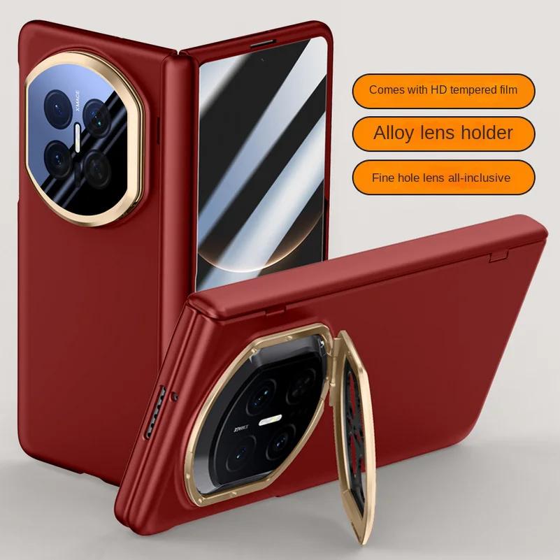 With Privacy Tempered Glass Film Full Protective case For Huawei Mate X7 mate x7 Spring Hinge Holder Camera protect Cover