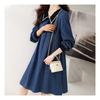 Navava Long Sleeve Dress Romantic Retro Collar Denim No710