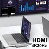 8-in-1 M.2 SSD Docking Station with Disk Storage Function USB HUB SATA+NVME USB C HUB 4K30Hz/10Gbps/100W For Laptop Macbook Pro