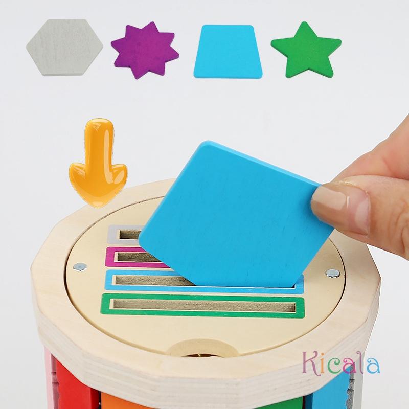 Montessori Color Sorting Matching Toy Wooden Shape Sorting Toy Educational Math Learning Toys for Kids Birthday Gifts