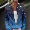Cardigan da donna alla moda stampato a maniche lunghe in maglia con bottoni