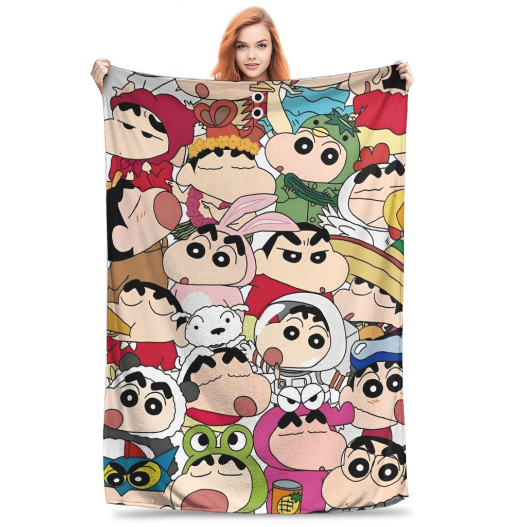 Crayon Shin-chans Cartoon Anime Print Blanket For Men Women Cozy Soft  Throw Blankets for Sofa 50x60 Inches Multi-size