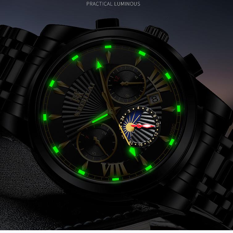 WEISIKAI 5008C Herrenuhren Neue TOP Marke Luxus Herrenuhr Mit Box Wasserdicht Leuchtend Kalender Automatische Herren Mechanische Uhren