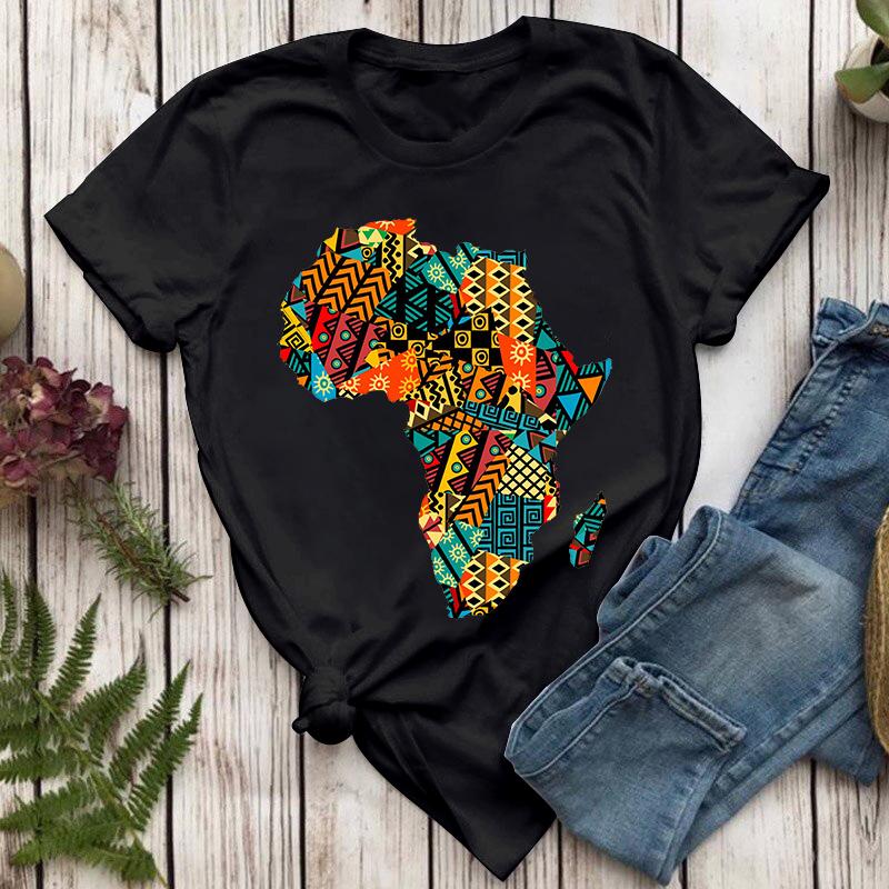 Fashion Summer Kawaii Women T-Shirts Vintage Print Ropa Mujer T Shirt Casual Tee Roupas Femininastshirt Tee Top Colorful Pattern