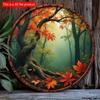 2d Flat 20*20cm Wooden Forest Leaf Wooden Wall Art, Retro Style Home Decor, with Vibrant Autumn Leaf Design, Perfect for Porch, Living Room, Bedroom