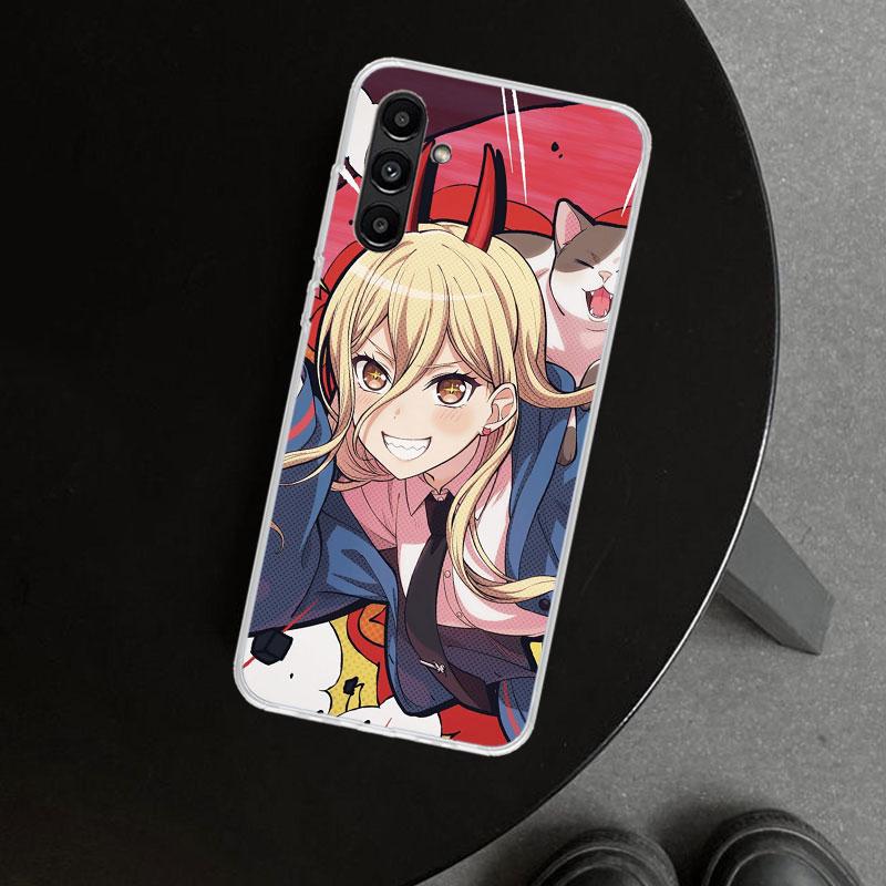 Chainsaw Mans Power Phone Case Cover for Samsung Galaxy A17 A16 A26 A36 A56 A57 A37 A15 A25 A35 A55 A14 A24 A34 A54 A13 A23 A33