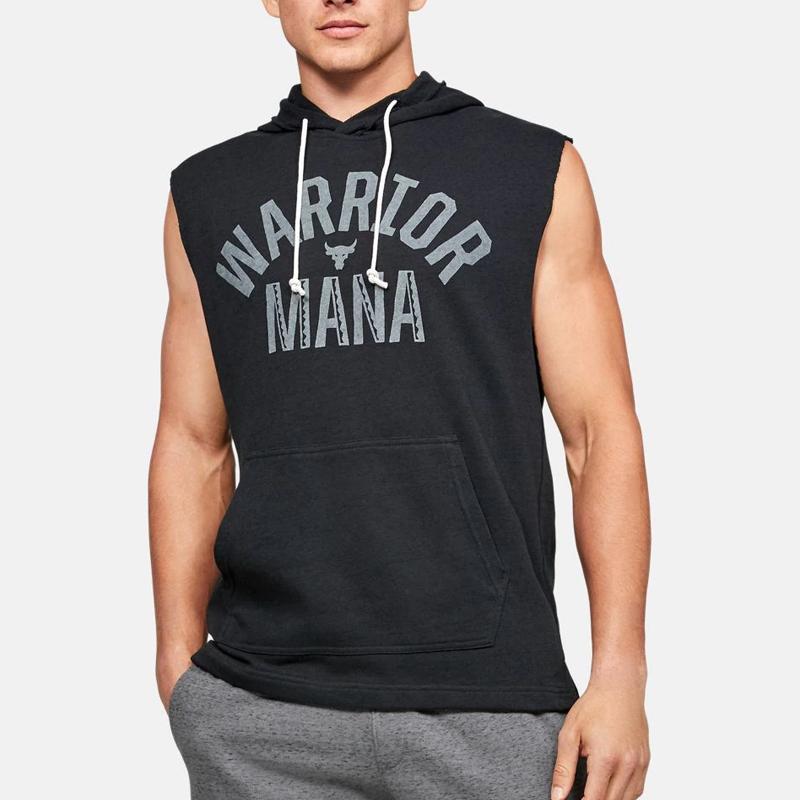 Under Armour Tréninkové sportovní rovné tričko s kapucí Pánské topy Černá 1352693-001