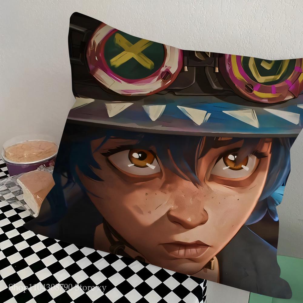 1Pc Cartoon A-Arcane 2 Vi J-Jinx Ekko Pillow Bedroom Sofa Leisure Comfort Cushion Car Living Room Home Decoration