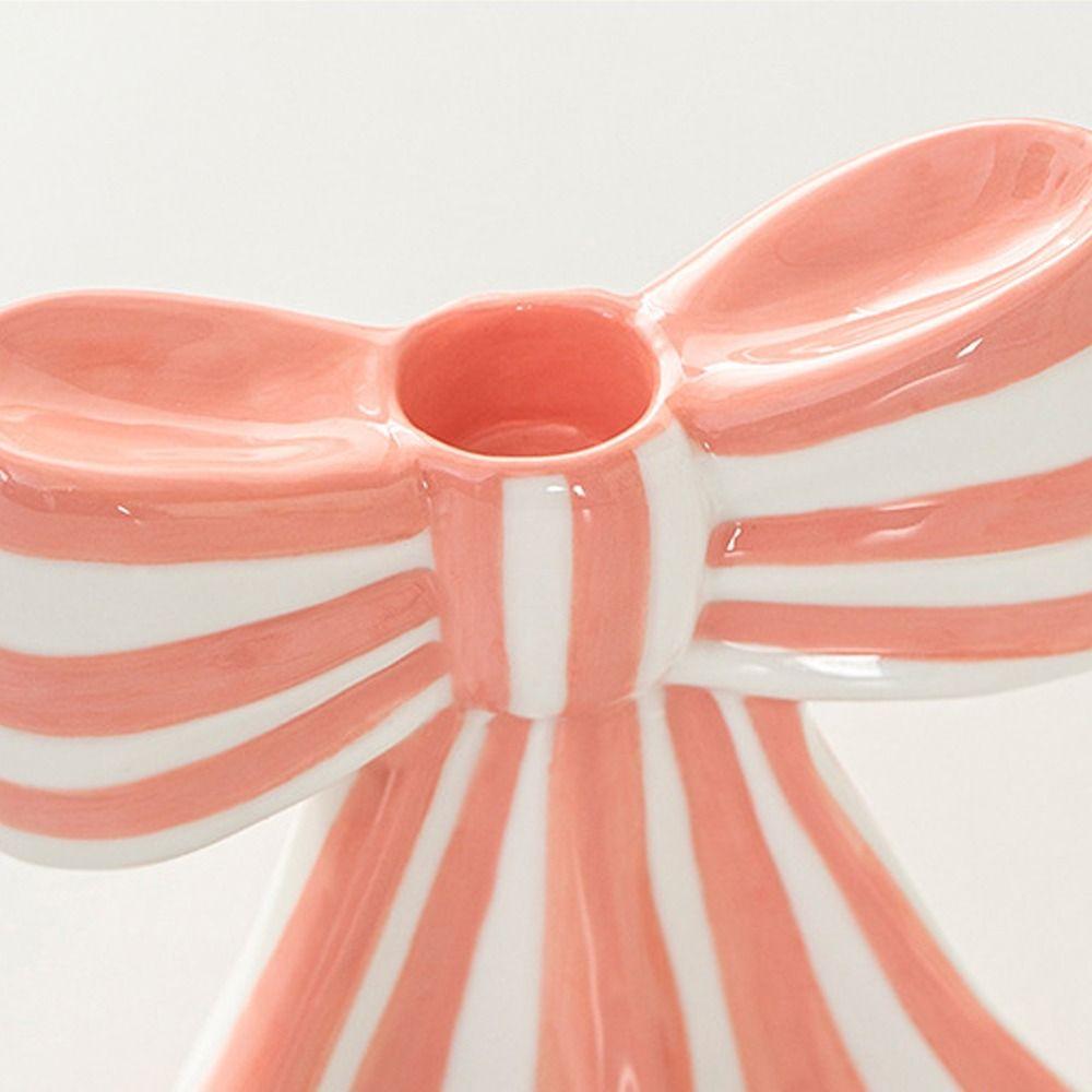 Striped Candlestick Korean Style Candelabra Durable Candle Stand Living Room Desktop