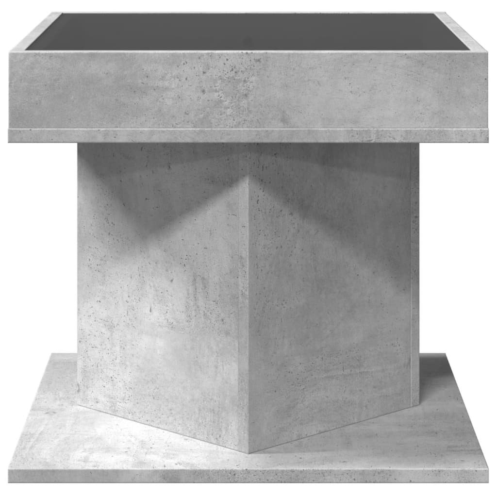 LED Coffee Table Concrete Grey 50x50x45 cm Particleboard