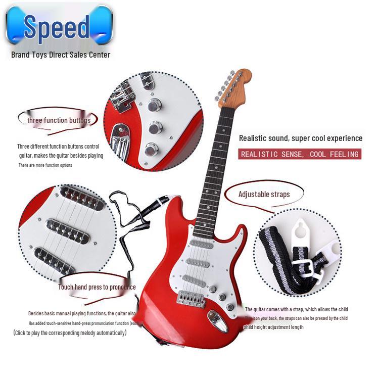 Electric Guitar Toy for Kids - Musical Instrument with Strings