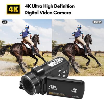 4K digitální videokamera WiFi videokamera DV rekordér 56MP 18X digitální zoom 3,0palcový IPS dotykový displej