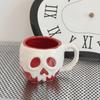 Mug Crâne Rouge Tasse en Céramique Anime Dessin Animé Nouveau Tasse à Eau aux Fruits Grande Capacité Créatif Haute Beauté Cadeau Halloween