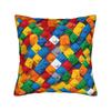 Realistic Scattered Building Blocks Pattern Pillow Cover Custom Cushion Cover Retro Trendy Pillow Case For Sofa Home Decoration