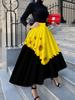 Women's High Waist A Line Midi Skirt for Summer Vacation Tropical Print Pleated Flowy Party Office Casual Workwear Skirt
