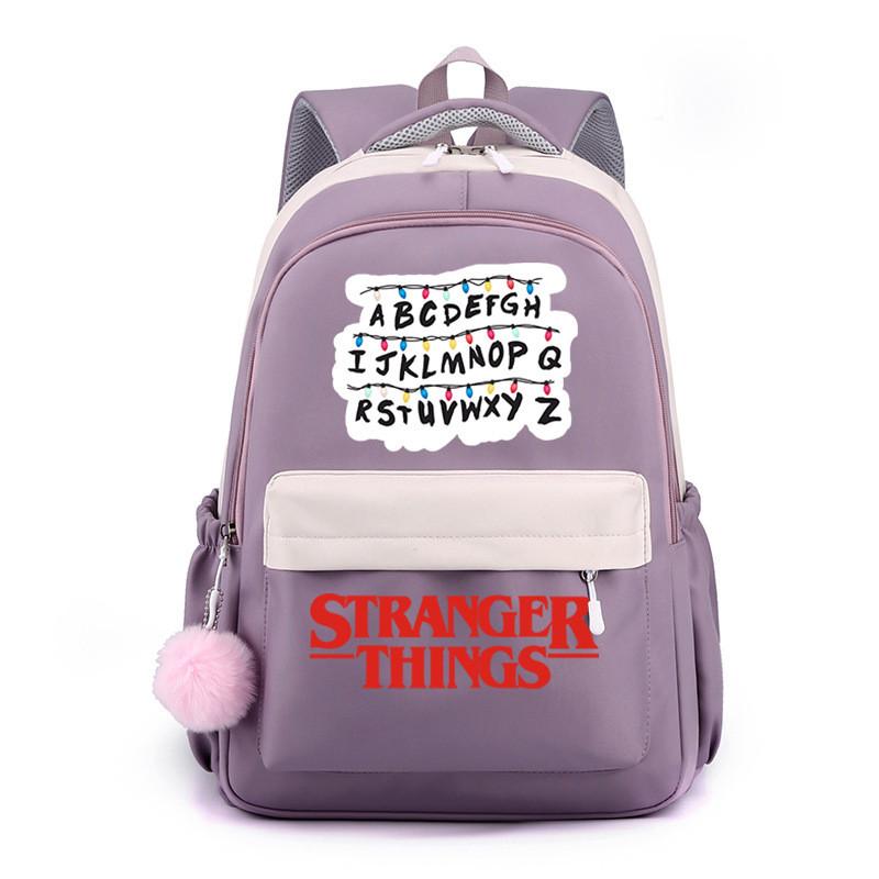 Kids Boys Girls Stranger Things Printed Backpack Student School Waterproof Big Bag