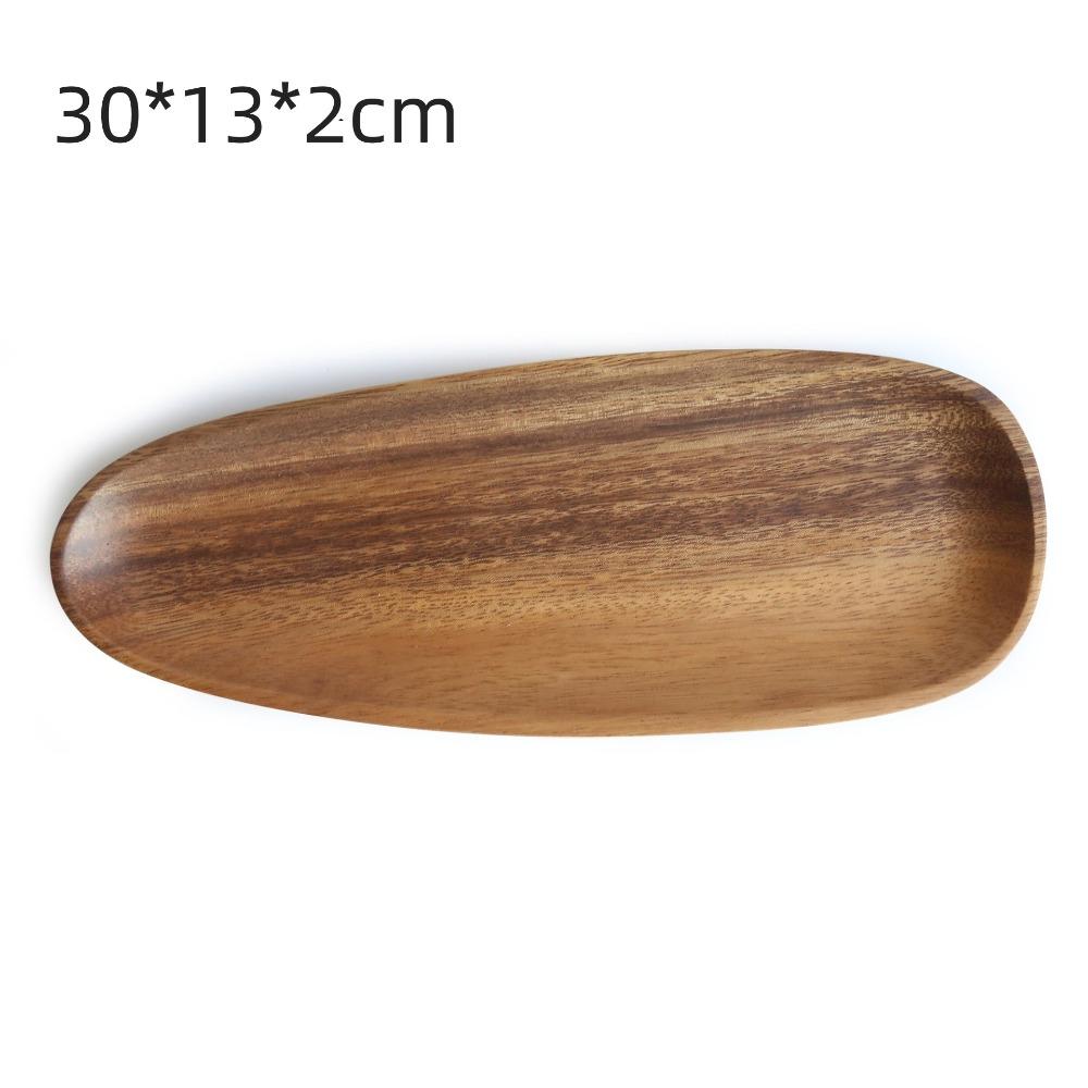 South American Walnut Melon Seeds Plate Japanese Solid Wood Snacks Fruit Dessert Tray Creative Acacia Wood Dessert Plate