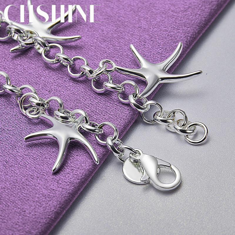 CHSHINE 925 Sterling Silver Five Stars Pendant Bracelet For Women Wedding Party Fashion Charm Jewelry