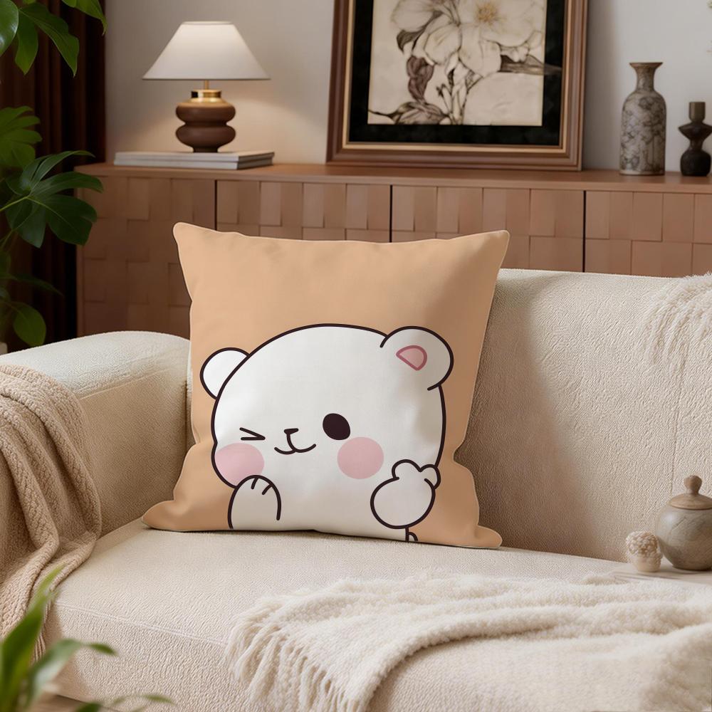 Cute Milkbear Cushion Cover Cushion Cover Set 4Pcs 50x50 45x45 40x40 Pillowcase Decorative Sofa Home Decor