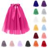 Damesmode Kleur Halflange Rok Chiffonen Rok Een 5-Laags Mesh Plooirok Avondfeest Rok Formele Balrok