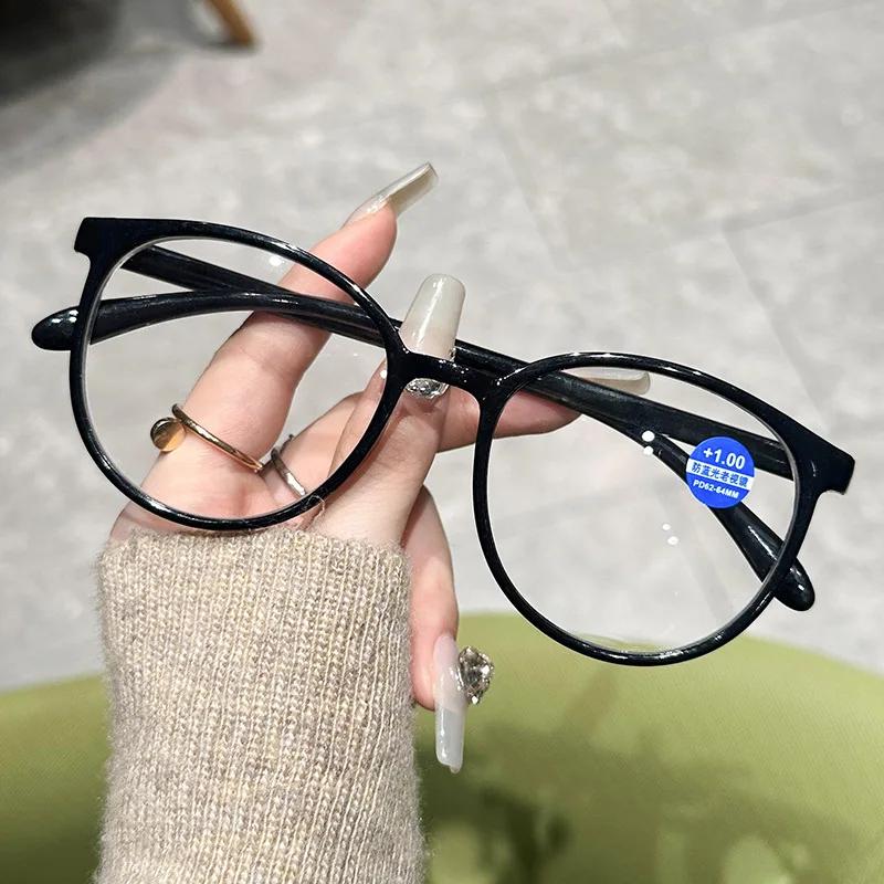 Large Frame Oval High-definition Presbyopia Glasses New Ultra Light TR90 Reading Glasses Fashionable Anti Blue Light Eyeglasses