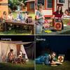Solar Camping Fan with Lantern Rechargeable Operated Fan 18H Run Time Max 4 Speeds Timer 90° Adjustable Portable Desk Fan for Power Outage Outdoor Use