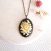 Vintage Black Rose Alloy Necklace With Cross Chain For Women Stylish Jewelry