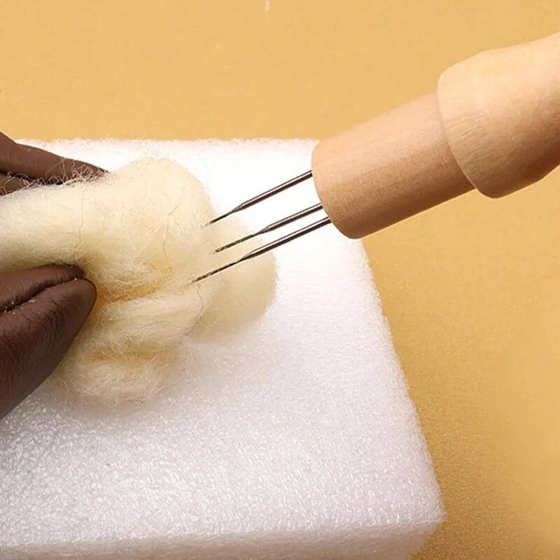 BUDDUR Multicolor Wool Felting Kit With Felting Needles And Finger-cot For Doll Making DIY Handmade Craft Accessories Tool Set