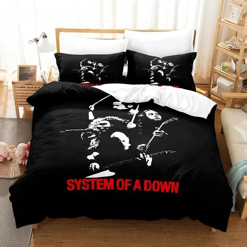 

Постельное белье System Of A Down Односпальный Полуторный Двуспальный Кингсайз Комплект постельного белья Взрослые Мальчики Спальня Комплекты пододеяльников 3D 140x200cm 3pcs