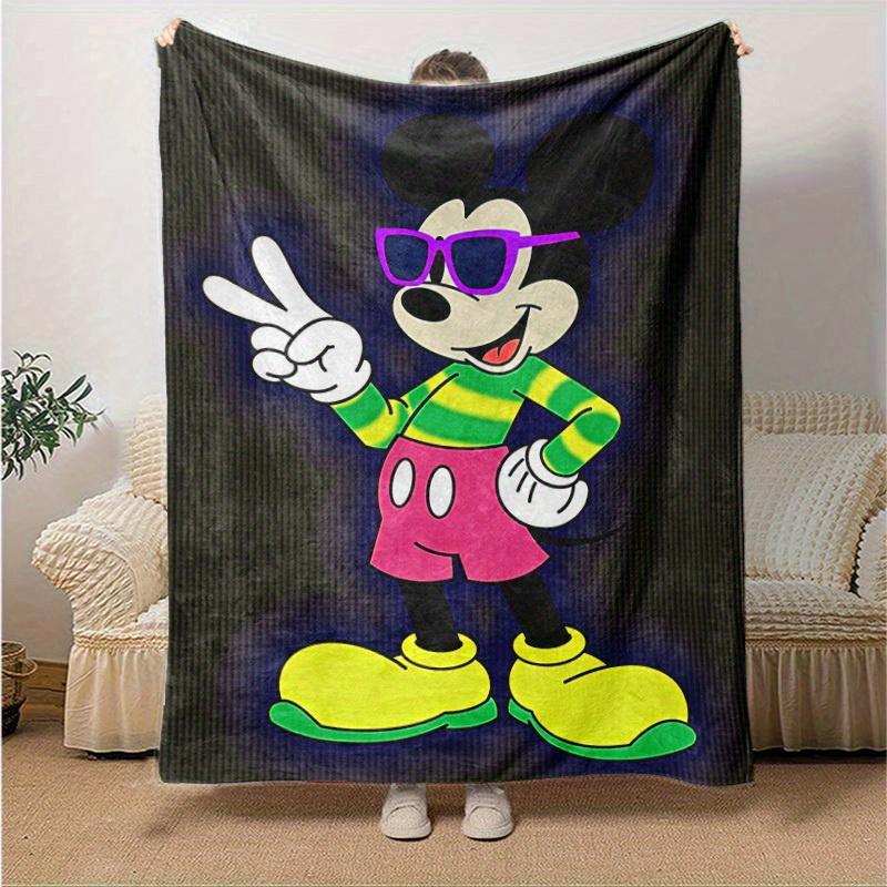 1pc, Cool Mickey Mouse Design Blanket - Seasonal Universal, Home Decoration, Throw Blanket, Soft Flannel Throw Blanket, Living Room, Travel,