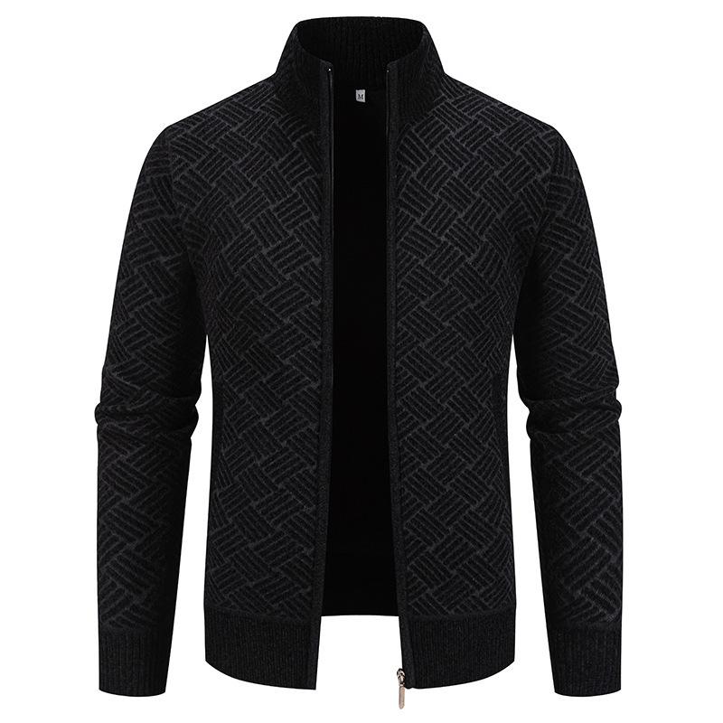 2025 Autumn and Winter New Men's Fashionable Casual Stand-up Collar Sweater Coat Jacket