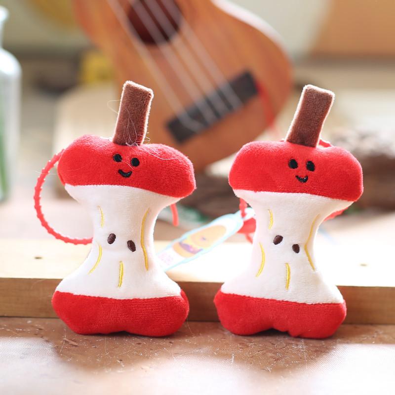 Apple Bone Small Heart Pendant Plush Toy Key Chain For Gift Decoration And