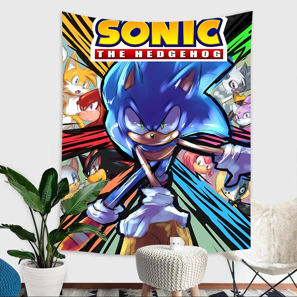 

Classic Anime Sonic Characters Theme Background Party Decoration Baby Gifts Space Decoration Banner Children Photography Props 74x94cm(29x37in)