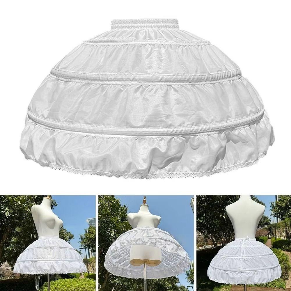Adjustable Cosplay Crinoline White Hoop Petticoat Fashion Ball Gown Underskirt  Wedding Dress