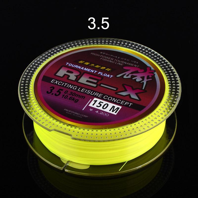 

150 m Rock Fishing Semi-floating Nylon High Abrasion Resistance Stretchable for Sea Pole Fluorescent Yellow Fishing Line червоний