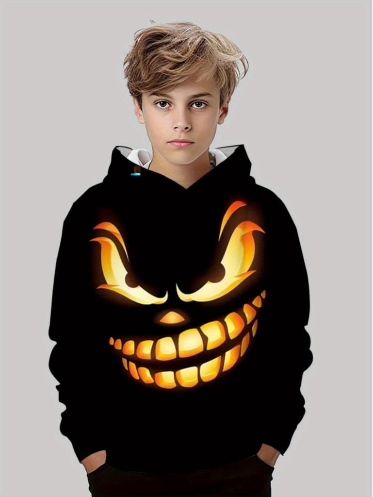 2025 Latest Halloween Series New Pumpkin Head Hoodie 3D Print Autumn Pullover Casual Comfortable Sports Parent-Child Clothing