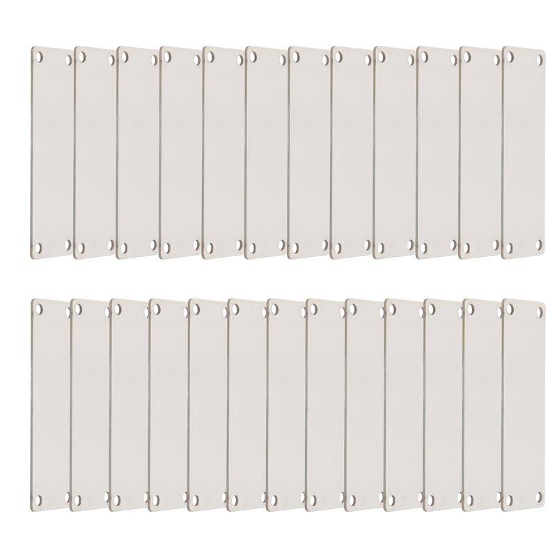 

BAAU 25 Pack Stainless Steel Engraving Blank Tags Rectangle Stamping Blanks With 4 Holes 1Inchx3inch