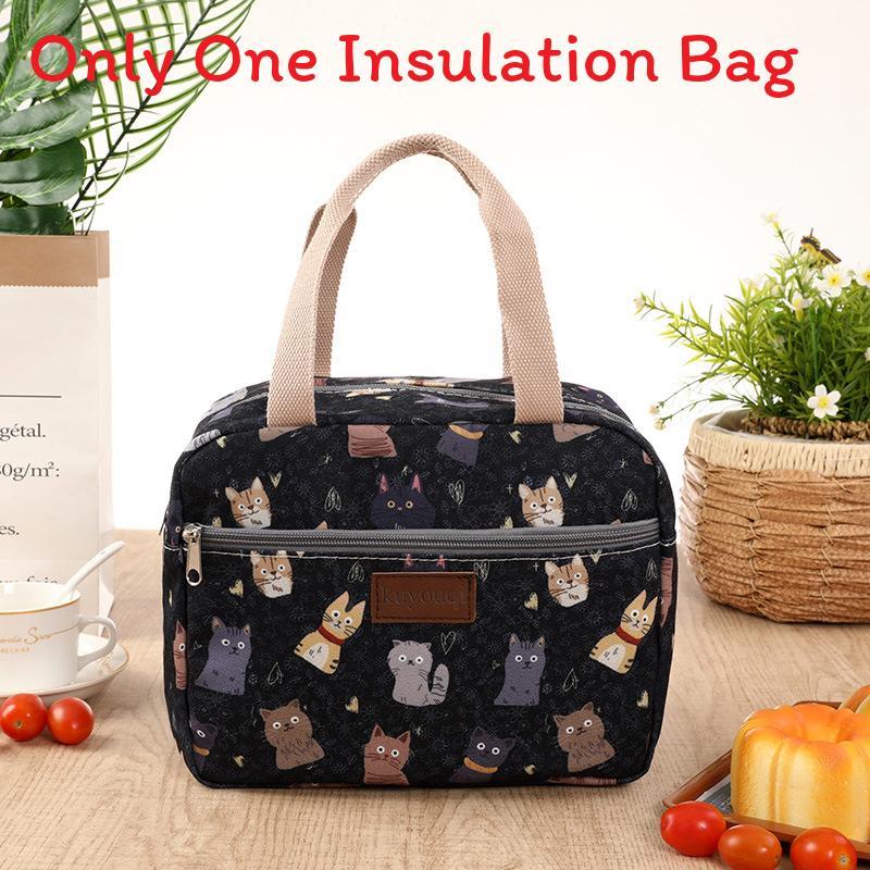 Canvas Lunch Bag For Office Workers With Thickened Handle And Style For Daily Use