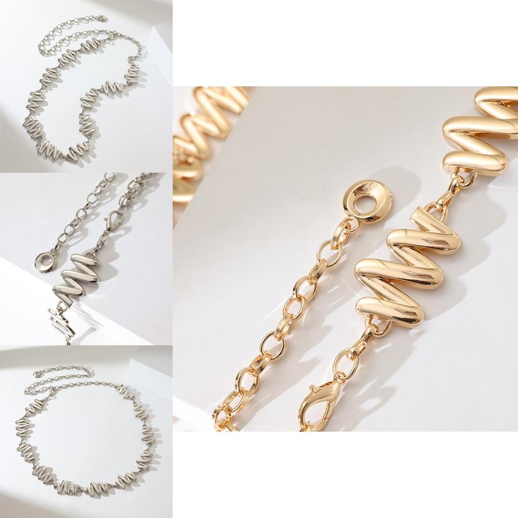 Fashionable Metal Waist Chain For Women With Polished Surface And Ethnic Style