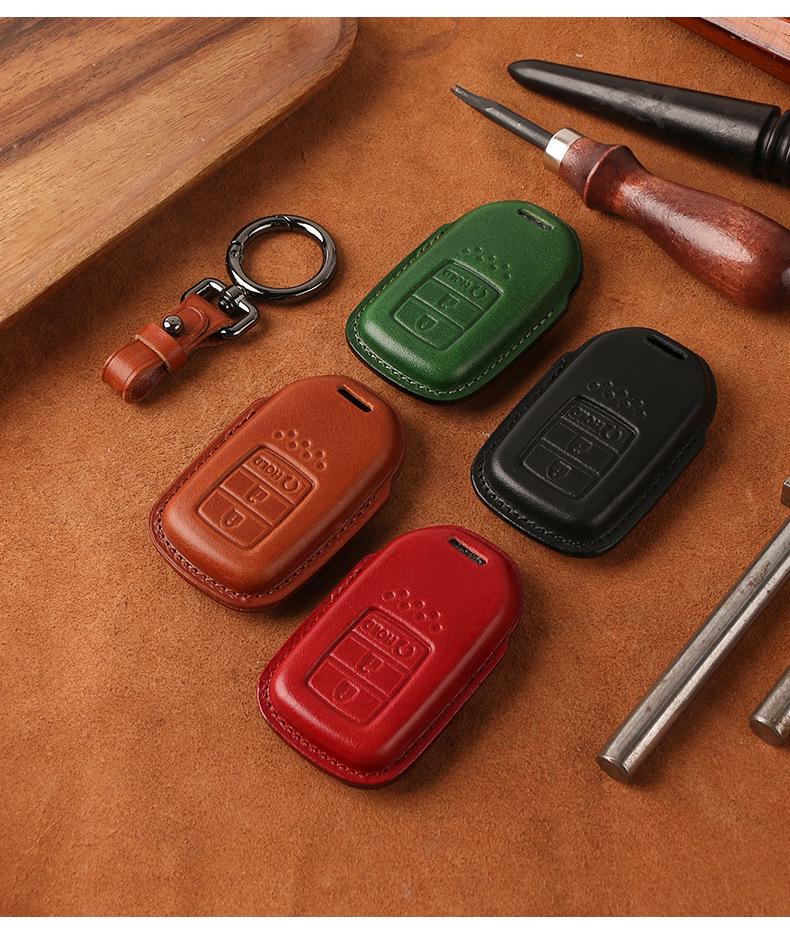 Genuine Leather Key Case for Honda Civic 11th Gen, Accord, Lingpai, Crown Road, CRV - Handmade Cowhide Key Bag