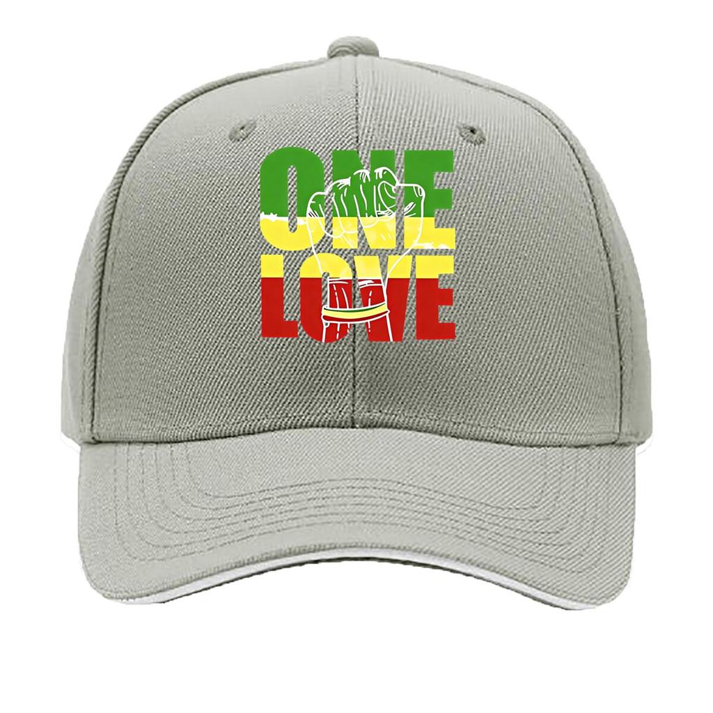ONE LOVE Print Adjustable Snapback Lightweight Hat for Outdoor Activities Sports and Fishing Sandwich Baseball Cap