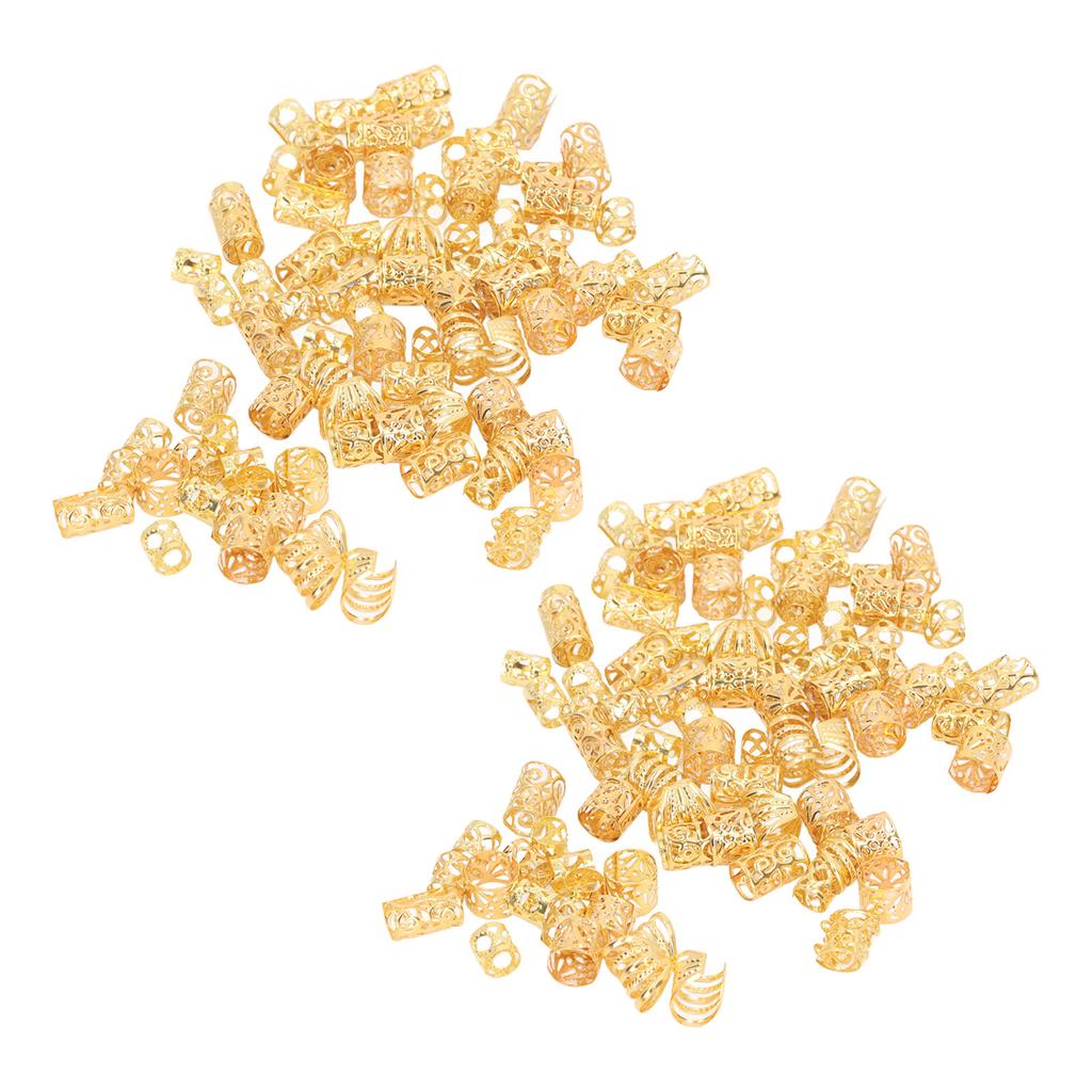Dreadlocks Hair Rings Hollow Out Exquisite Patterns Alloy Hair Braiding Jewelry Coils Alloy 200pcs Hair Dreadlock Beads
