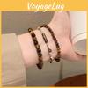 Design Sophisticated Geometric Tiger Eye Bracelet With Silver Beads For Summer Fashion 2024