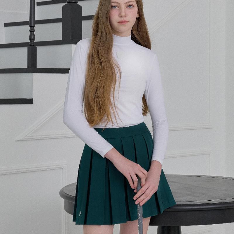 PLAYBOO Inverted Pleat Skirt W Inner Pants Deep Green