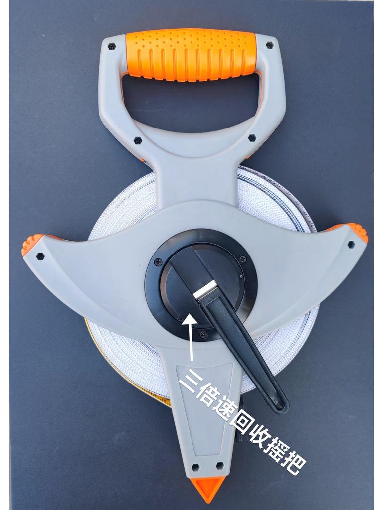 50m Handheld Nylon & Stainless Steel Fiber Tape Measure Ruler