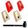 L8RE 4PCS Diamond Styluses Needle Replacement Set with Cleaning Brush Record Player Needle for Turntable Record Players